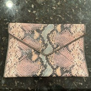 Rebecca Minkoff Snakeskin Print Envelope Clutch